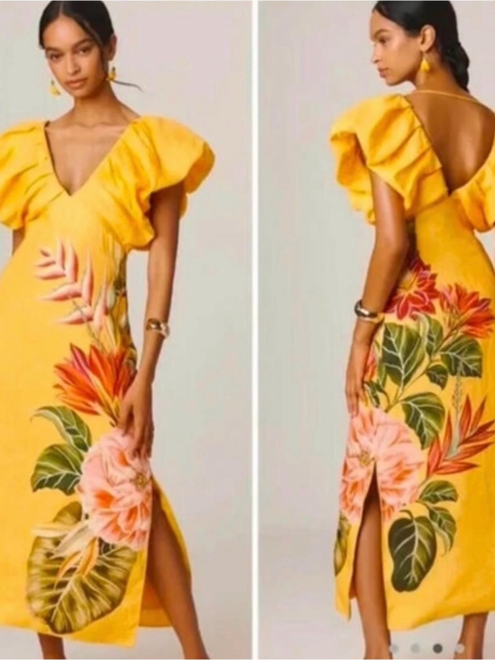FARM Rio Yellow Floral Maxi Dress - Picture 3 of 6